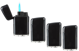 Turbo Wind Aanstekers - turbo vlam - 4 branders - Piano Black