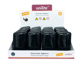 Unilite Jet-flame - Wind Aanstekers - turbo vlam - 20 stuks - Piano Black