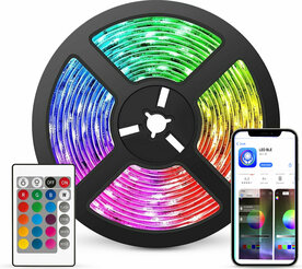 RGB LED MOOD LIGHT 5M - Usb - APP Control &amp; Afstandsbediening 