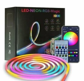 Neon Led strip licht 5M - App control en afstandsbediening - IC-RGB - 7*14MM