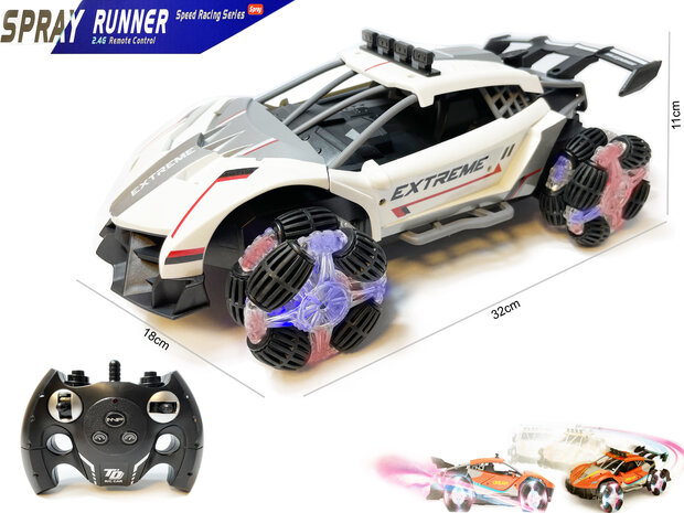 Burnout radio controlled car with smoke