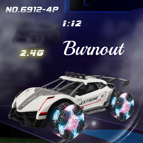 Burnout radio controlled car with smoke