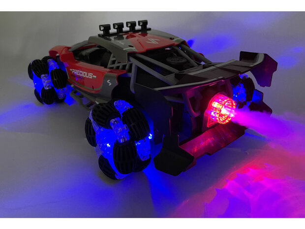 Burnout radio controlled car with smoke red