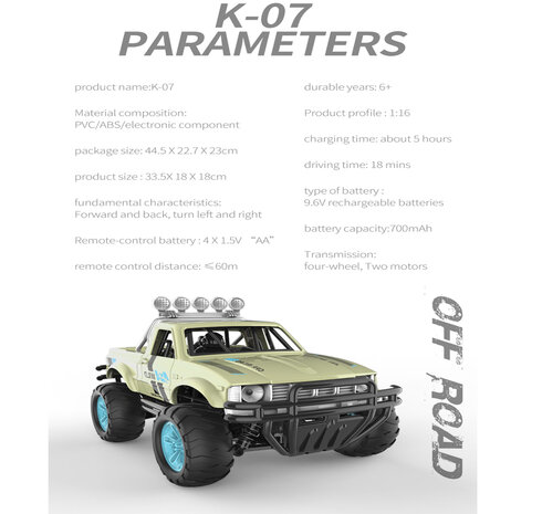 Radiografisch auto 25km/u - OFF ROAD