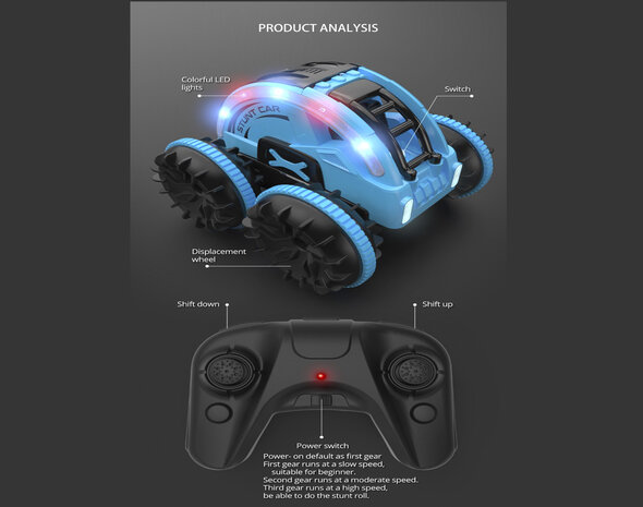 RC rupsvoertuig amfibie 2in1 2.4Ghz