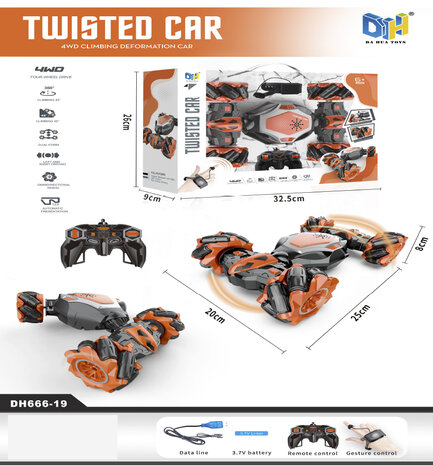Radio Controlled Twisted car - double-sided transformer