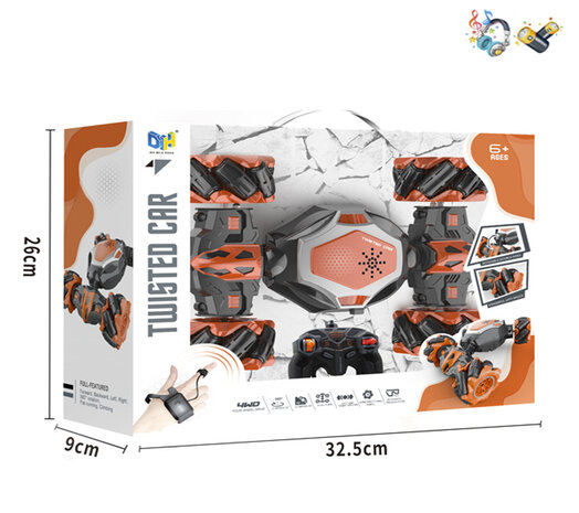 RC doppelseitiges Transformator-Stuntauto orange