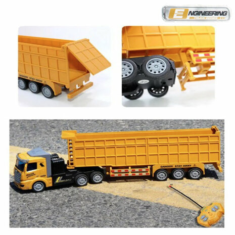 Remote Controlled Truck - Rechargeable - RC Truck with Cargo Box - Engineering Dump Truck - 1:46 27MHZ -