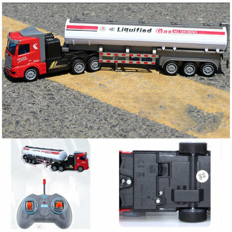 RC Tankwagen - Oil Tank Gas Truck - 1:46 27MHZ - afstand bestuurbaar tankwagen - Oplaadbaar