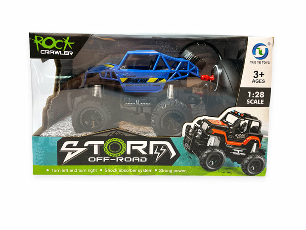 Voiture de police RC Rock Crawler - voiture jouet 1:28 - Voiture tout-terrain Storm