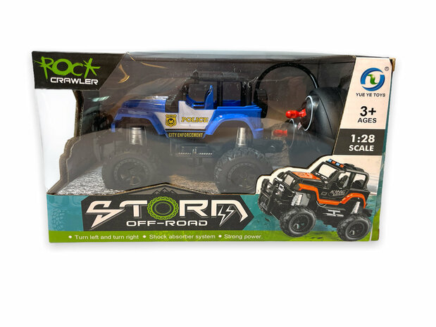 RC Politie auto - afstand bestuurbare rock crawler - speelgoed auto 1:28 - Storm 