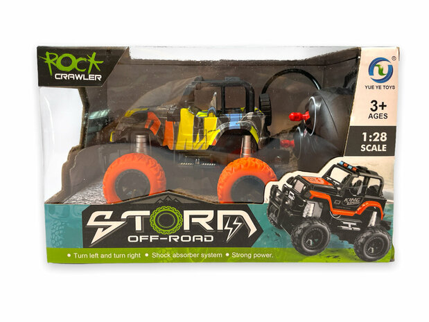 RC Polizeiauto - Ferngesteuerter Rock Crawler - Spielzeugauto 1:28 - Storm Off Road Car