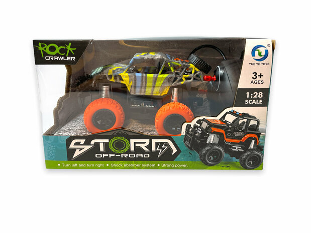 Voiture Rc peinte - Rock Crawler t&eacute;l&eacute;command&eacute; 1:28 Storm voiture tout-terrain