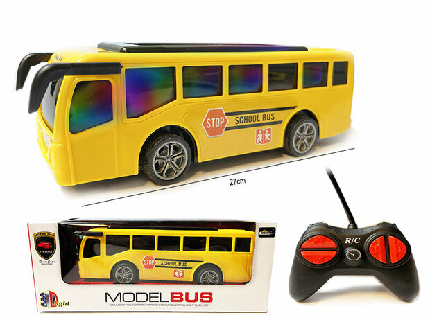 Radiografisch bestuurbare school bus - 3D Led licht - RC Bus speelgoed B