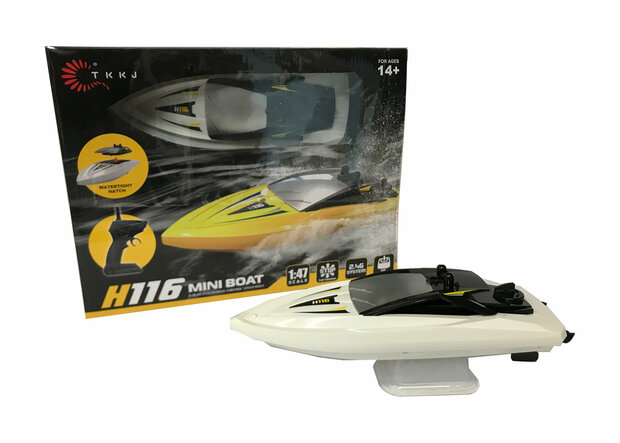 Rc boat H116 - Radio controlled boat 2.4GHZ - 1:47 yellow