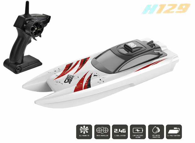 Rc boat H129 - Radio controlled boat 2.4GHZ - 1:47 yellow