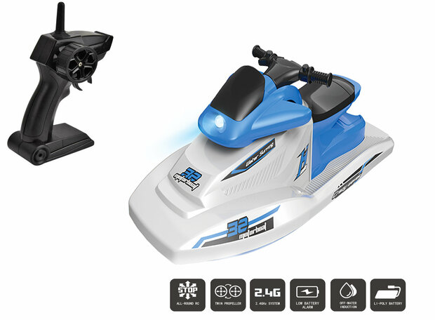 Bateau jet ski Rc H132 - rechargeable - &eacute;metteur 2.4GHZ 50m&egrave;tres - 10km/h