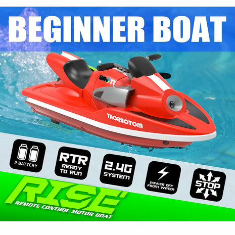 RC jet ski RISE H137 bateau rechargeable 2.4GHZ port&eacute;e 50 m&egrave;tres