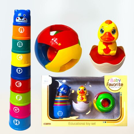 Gobelets &agrave; empiler b&eacute;b&eacute; + gobelet - boule Jouets &eacute;ducatifs