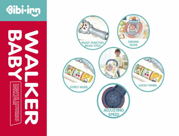 Baby Walker - Jouets &eacute;ducatifs pour b&eacute;b&eacute; - avec musique et lumi&egrave;res - jouet de marche pour b&eacute;b&eacute;