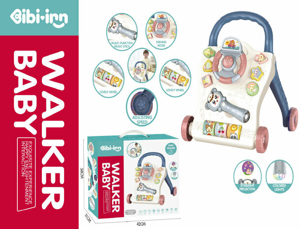 Baby Walker with music and lights - baby walker blue