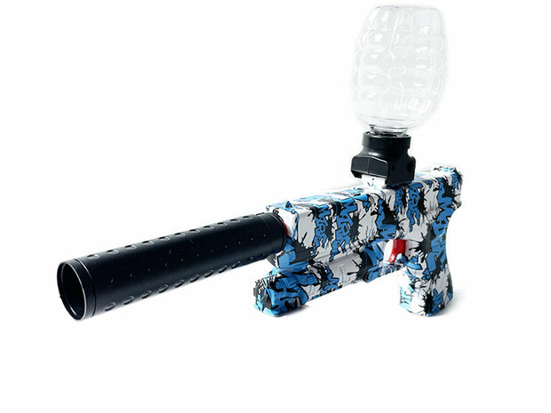 Gel Blaster - Pistolet &eacute;lectrique - Blue Graffiti - set complet avec billes de gel - rechargeable - 37CM