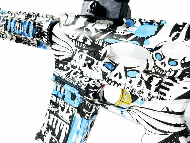 Gelblaster - Elektrische Geweer - M4 - Blauwe Graffiti - Complete Set - 75 cm