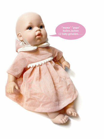 Baby doll Bonnie - Cute and soft cuddly baby doll - makes 12 baby sounds - 30.5CM