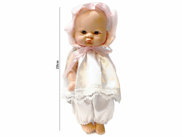 Reborn Baby Doll - knuffel babypop met kapje - 20CM