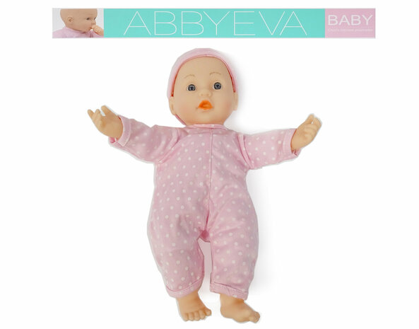 Baby Eva Puppe - Spielzeugbabypuppe mit Mittagstisch - inkl. 8 Zubeh&ouml;r