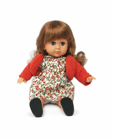 Nana sprechende Puppe 35CM - Spielzeugpuppe Nana Puppenwagen. Dr&uuml;cke den Bauch dieser s&uuml;&szlig;en Puppe und Nana ruft dann &quot;Mama / Papa&quot; und kann auch weinen und lachen. Nana-Puppe von Ledy Toys mit s&uuml;&szlig;em Gesicht kann 12 verschieden