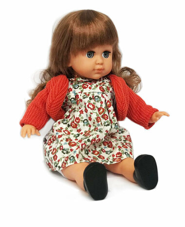 Nana Doll - speelgoed pop - met 12 baby geluiden 35CM - rood