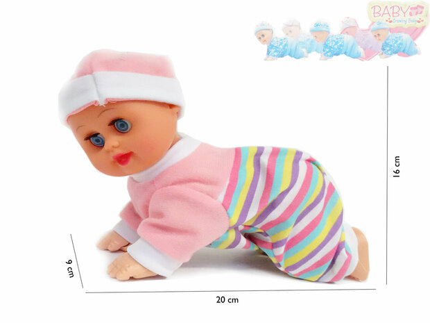Crawling Baby - krabbelnde Babypuppe - kann krabbeln und tanzen - mit Ger&auml;usch (20cm)