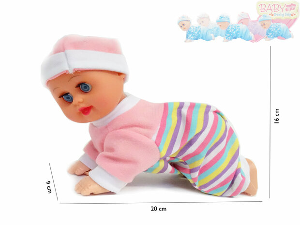 Crawling Baby - poup&eacute;e rampante - peut ramper et danser - avec son (20cm)