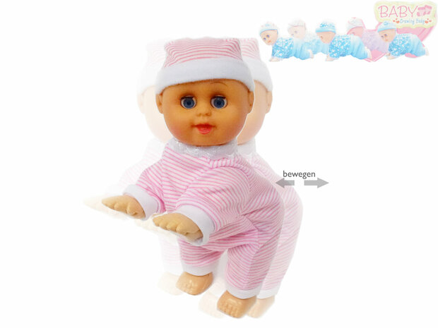 Crawling Baby - krabbelnde Babypuppe - kann krabbeln und tanzen - mit Ger&auml;usch (20cm)