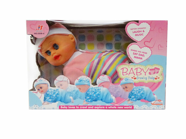 Crawling Baby - poup&eacute;e rampante - peut ramper et danser - avec son (20cm)