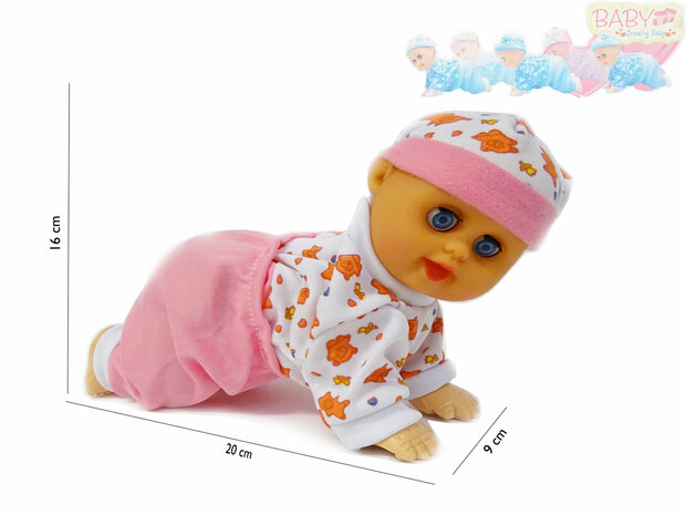 Crawling Baby - krabbelnde Babypuppe - kann krabbeln und tanzen - mit Ger&auml;usch (20cm)