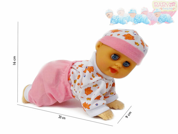 Crawling Baby - poup&eacute;e rampante - peut ramper et danser - avec son (20cm)