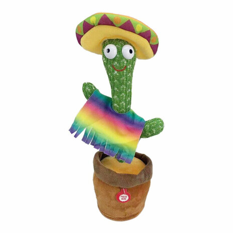 Speelgoed Cactus - USB Oplaadbaar - dansende en pratende cactus - interactief knuffel 32cm