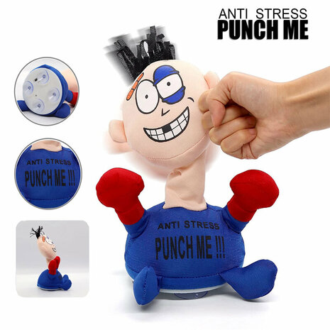 Punch Me Anti-Stress-Puppe &ndash; interaktive Spielzeug-Boxpuppe &ndash; Schreie und Schl&auml;ge &ndash; 20 cm