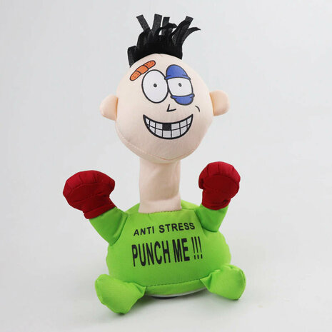 Punch Me - anti stress pop - interactieve speelgoed - boks pop - 20cm - groen