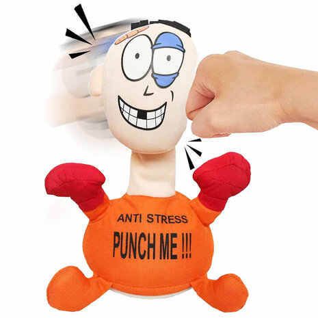 Poup&eacute;e anti-stress Punch Me - poup&eacute;e de boxe jouet interactive - cris et coups de poing - 20CM A