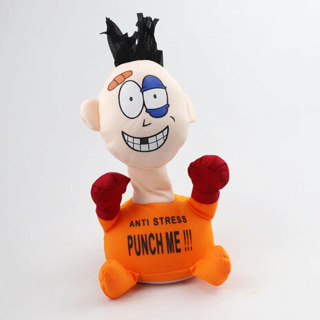 Punch Me - anti stress pop - interactieve speelgoed - boks pop - 20cm Oranje