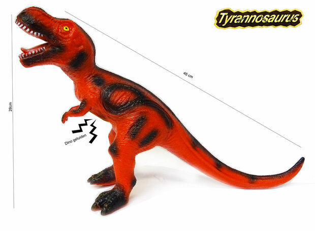 Tyrannosaurus Rex met met dinosaurus geluid 46 CM