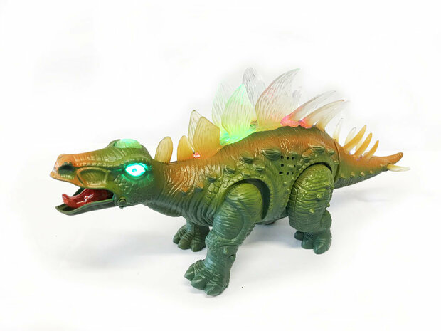 DINOSAURIER SPIELZEUG - STEGOSAUR - MIT LICHT UND DINO SOUND 35CM