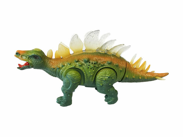 DINOSAUR TOY - STEGOSAUR - WITH LIGHT AND DINO SOUND 35CM