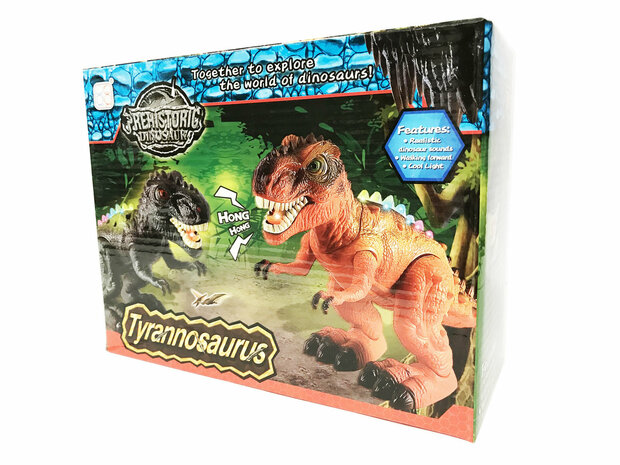 Tyrannosaurus speelgoed - interactieve dino met lichtjes en  geluid 32 CM