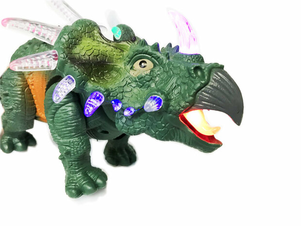 JOUET DINOSAURE - CERATOPIA - AVEC LUMI&Egrave;RE ET SON DINO 35 CM