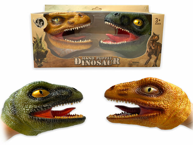 2x Handpuppe Tyrannosaurus - Gummi Realistisches Dinosaurier-Spielzeug-Handpuppen-Set