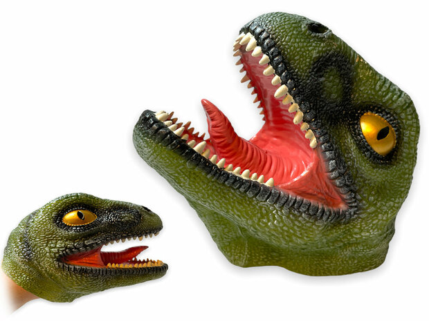 2x Handpuppe Tyrannosaurus - Gummi Realistisches Dinosaurier-Spielzeug-Handpuppen-Set